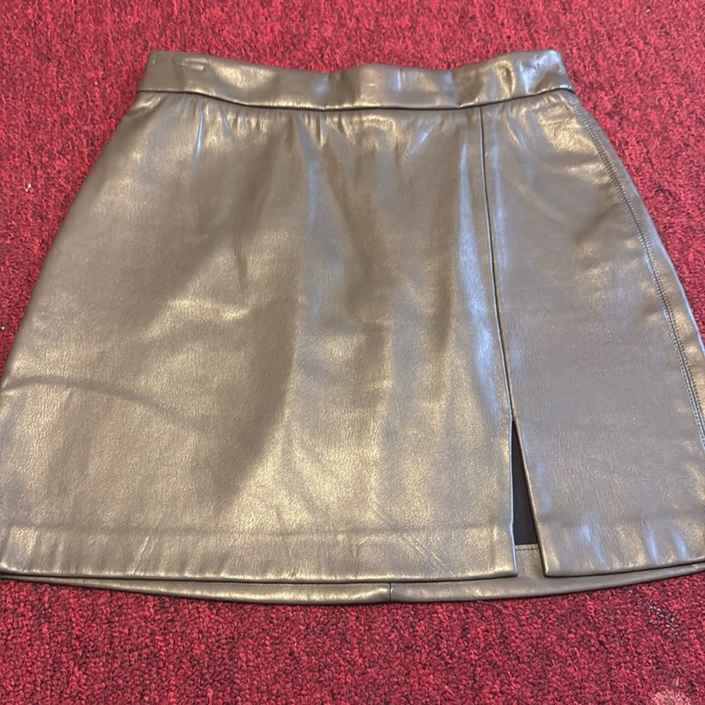 Synthetic leather skirt never use